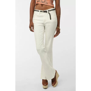 Silence + Noise Urban Outfitters High Rise Flare Jean Stretch White Womens 25